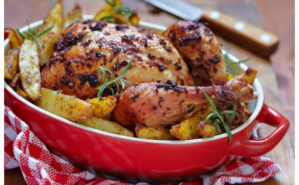 Poulet rôti et ses pommes de terres